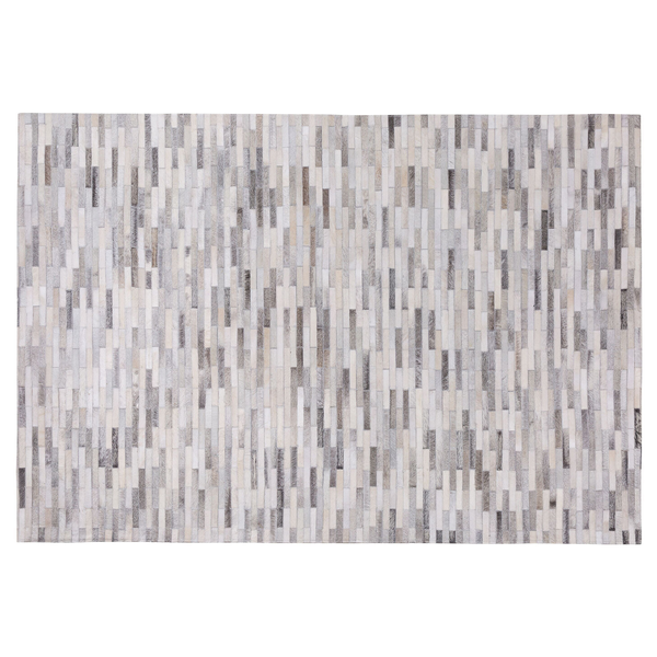 Teppich AHILLI Grau 140 x 200 cm Echtleder