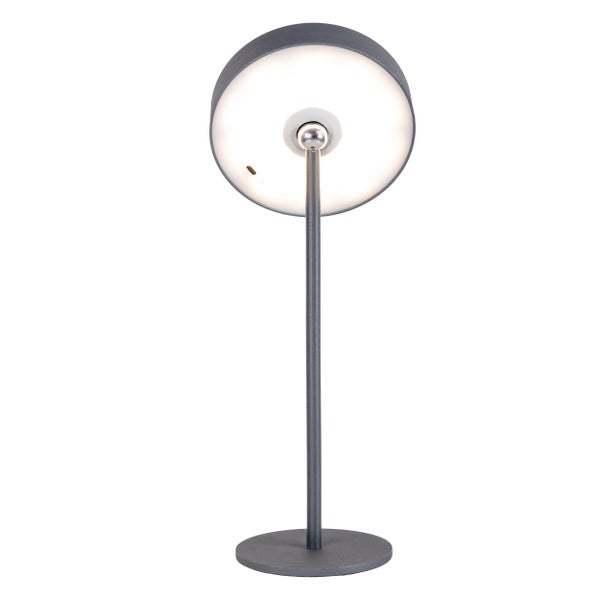 LED-Akku-Tischleuchte magnetisch ELLA für Außen und Innen, aus Metall und Kunststoff in Grau , 35 cm hoch