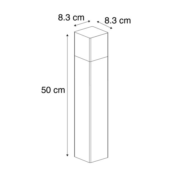 Stehende Außenlampe schwarz 50 cm IP44 mit Rauchglaseffekt - Dänemark