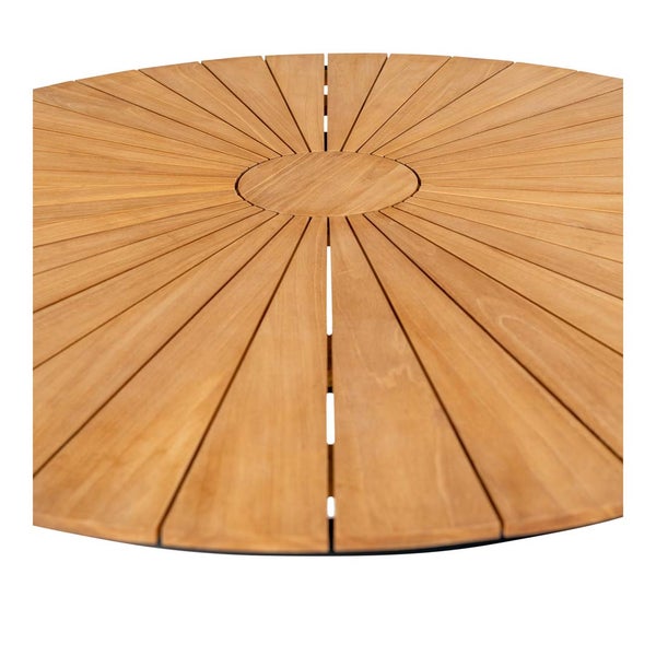 Cleveland Gartentisch Ø130cm Teak,schwarz. 130 X 130 X 74 cm