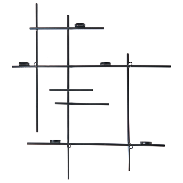 Schwarzer Kerzenhalter mit geometrischem Design aus Metall