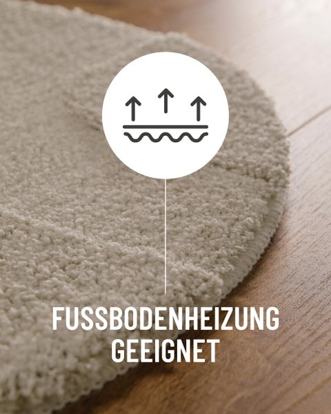 Teppich geeignet für Fußbodenheizung.
