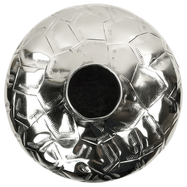 Dekorative silberfarbene Vase mit geometrischem Muster