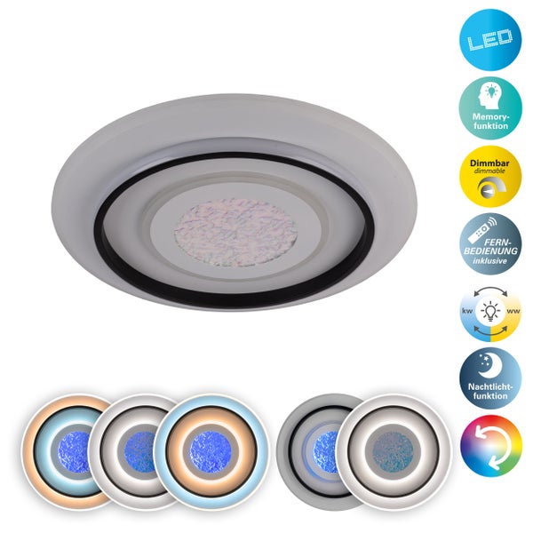 Dekorative runde Wandleuchte mit einstellbarer Lichtfarbtemperatur