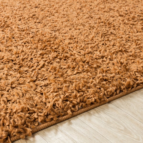 Moderner Hochfloriger Shaggy Teppich Terracotta 160x220 cm LILLY