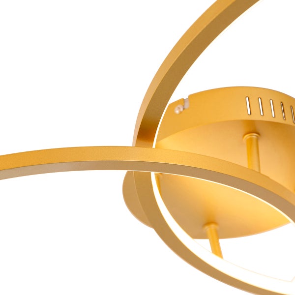 Deckenleuchte Gold 78 cm inkl. LED 3 Stufen dimmbar - Rowin