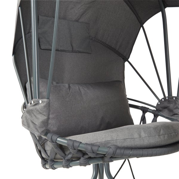 Hängesessel mit Gestell und Sonnendach für den Garten