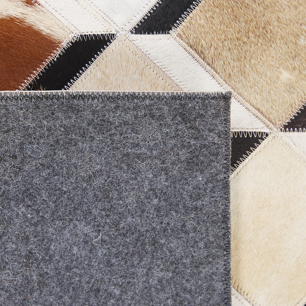 Teppich SERINOVA 160 x 230 cm Echtleder Braun