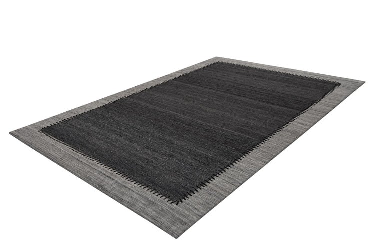 Flachflor Teppich Apolla Anthrazit / Grau Patchwork-Design 80 x 150 cm