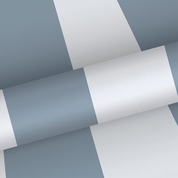 Sanders und Sanders Tapete Streifen Graublau und Weiß - 53 cm x 10.05 m - 640657