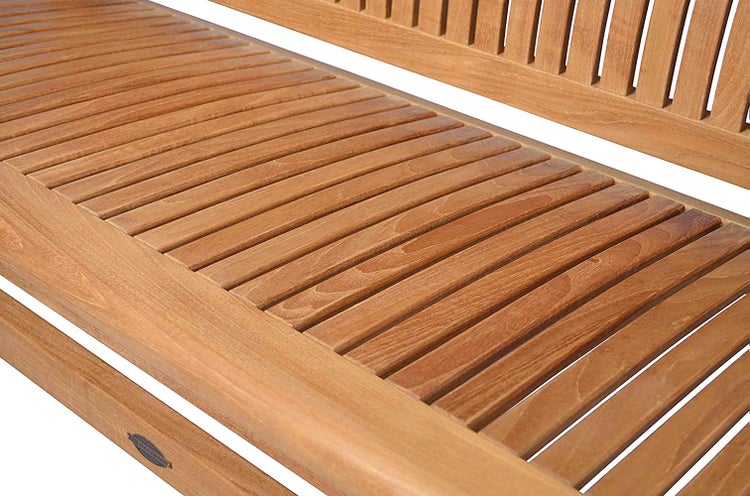 Teak Gartenbank 120 cm ergonomisch geformt premium wetterfest