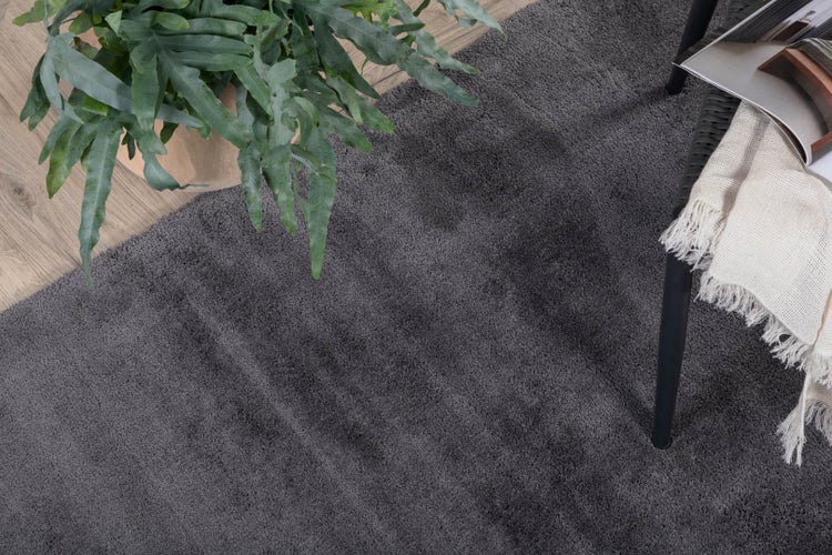 Undra Teppich 350x250 cm Polyester dunkelgrau. 250 X 350 X 1 cm