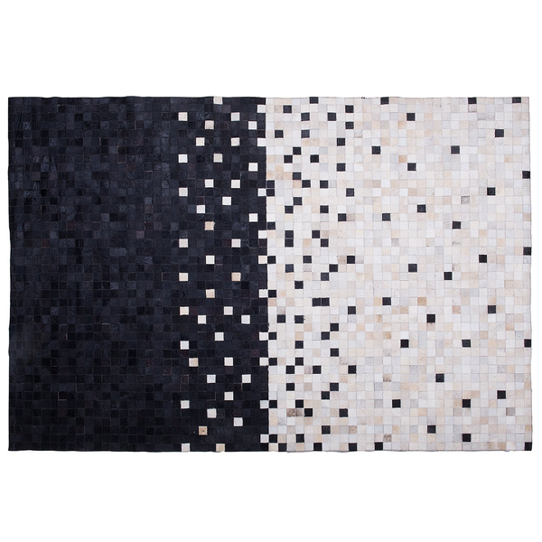 Teppich ERFELEK Schwarz 140 x 200 cm Echtleder