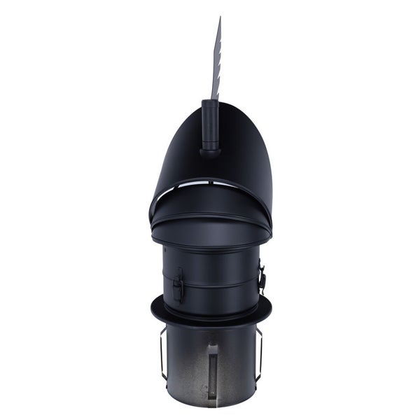 Schornsteinaufsatz aus Metall mit Wetterfahne für Kaminabzug