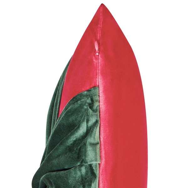 Dekokissen 2er Set MARSHMALLOW Samtstoff 45 x 45 cm Rot Weihnachtsmotiv