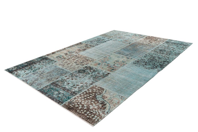 Flachflor Teppich Gideon Creme / Grün Vintage 80 x 150 cm