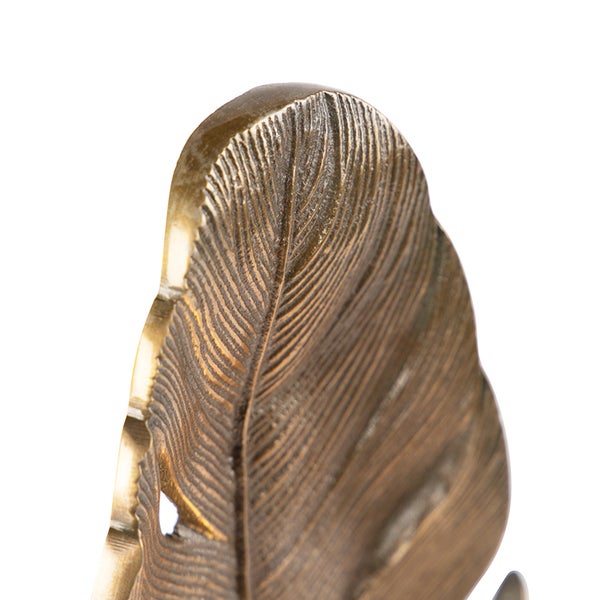 Art Deco Tischlampe Bronze mit Marmorsockel - Blatt