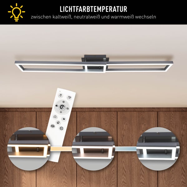 LED Deckenleuchte mit Lichtfarbtemperatur-Steuerung und Fernbedienung