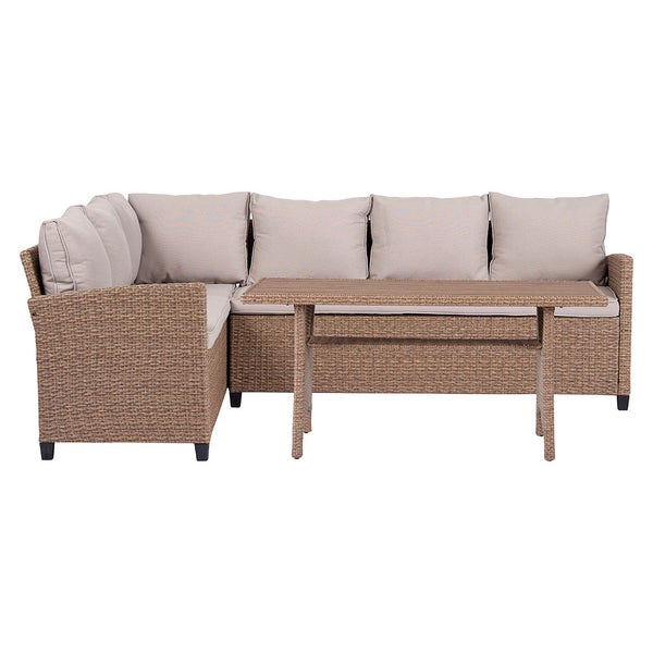 Ester Sofa-Set 2 Teile mit Kissen. Sofa Wendbar natur. 175 X 67 X 73 cm