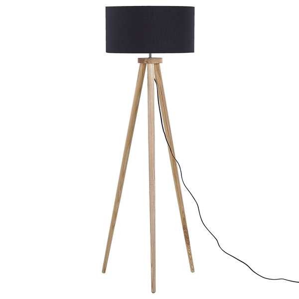 Stehlampe NITRA Eichenholz Schwarz