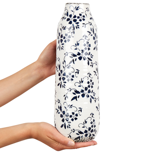 Blumenvase MULAI Steinzeug 35 cm Weiß
