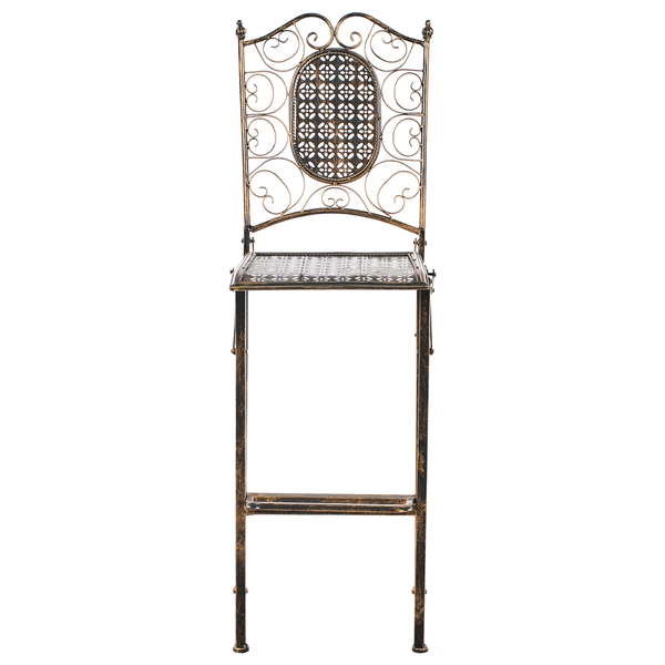 Garten-Barhocker 2er Set BORMIO klappbar Metall Schwarz