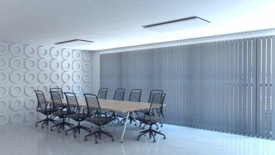 Infrarotpanel Quality Heating Ecosun Granolstruktur 150x32cm 400W Aluminium weiß RAL9016 IP44 inkl. Wand-/Deckenhalterung & 2m Netzkabel