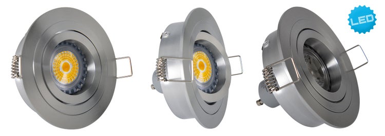 LED-Einbaustrahler in verschiedenen Perspektiven