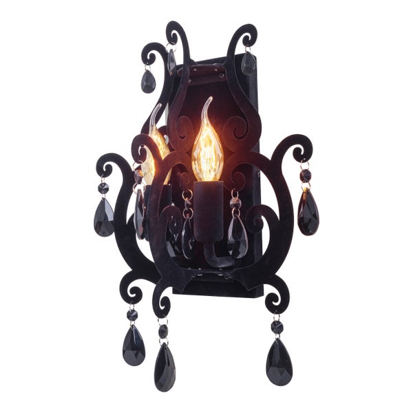 Wandleuchte mit zwei Leuchten und Dekorationsanhängern