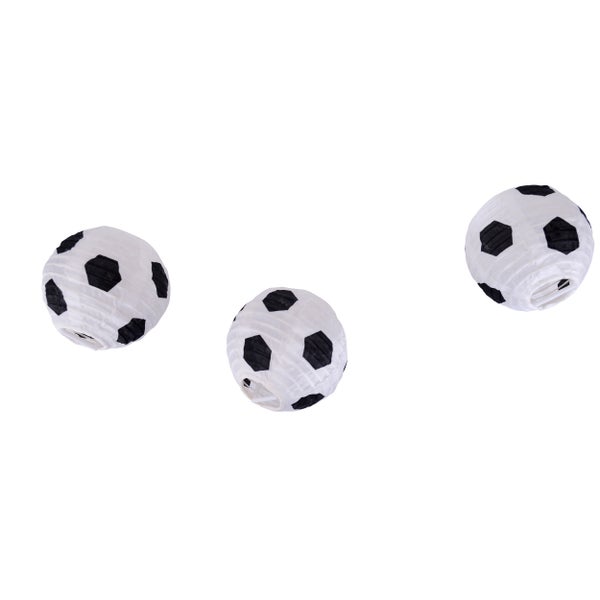 LED Solar-Lichterkette Textil-20er Fußball , für Außen, Lichterkette - Metall, Kunststoff und Textil in Schwarz, mit integrierter LED