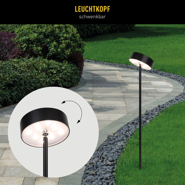 Gartenweg mit schwenkbarer Wegeleuchte