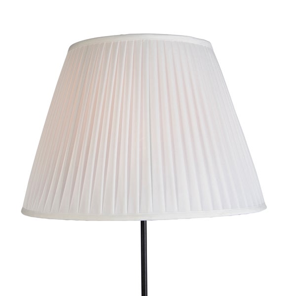 Stehleuchte schwarz mit plissiertem Schirm creme 45 cm verstellbar - Parte