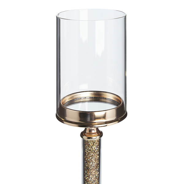Kerzenhalter aus Glas und Metall