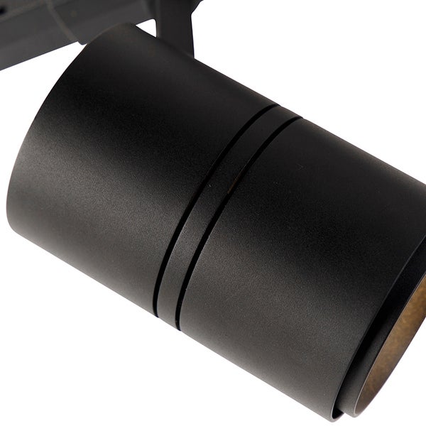 Moderner dimmbarer 3-Phasen-Spurfleck schwarz inkl. LED 3000K - Lineal 38