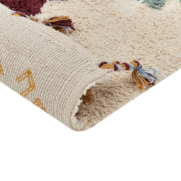 Teppich DUZCE Beige 140 x 200 cm Baumwolle