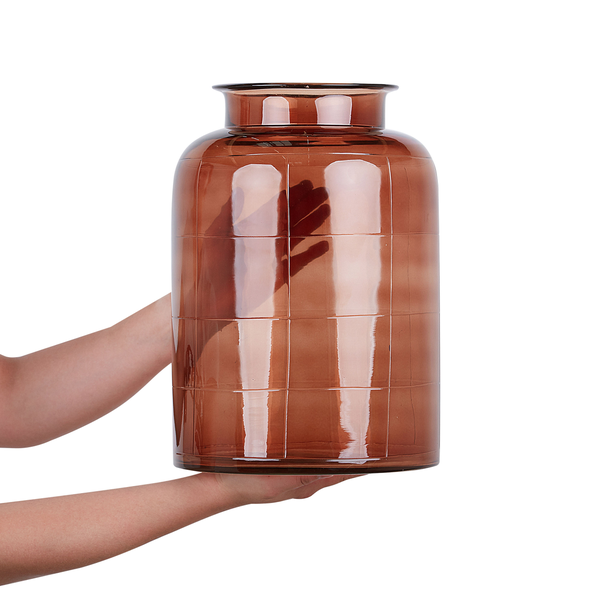 Blumenvase VINDALOO Glas 35 cm Goldbraun
