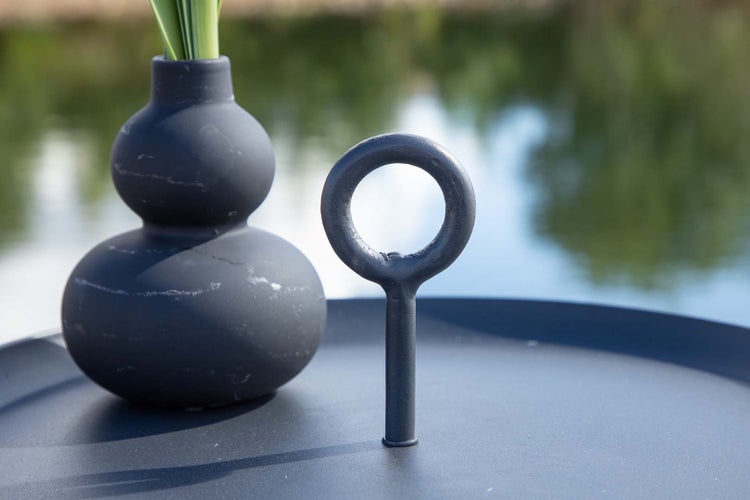 Pamplona Gartentisch Beistelltisch Ø40 schwarz. 40 X 40 X 42 cm