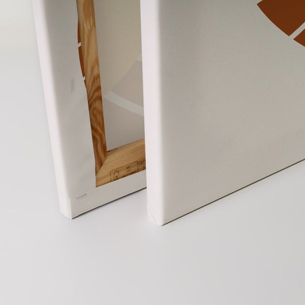 Detailansicht von zwei Keilrahmen mit Leinwandbezug und Holzrahmen