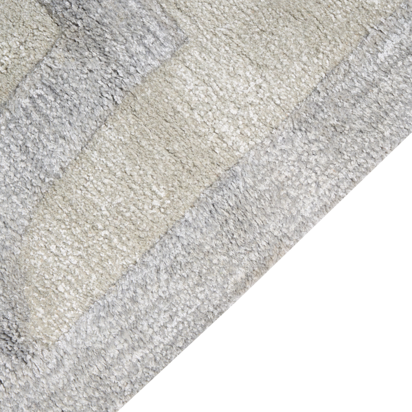Teppich Viskose beige / grau 160 x 230 cm geometrisches Muster Kurzflor GWANI