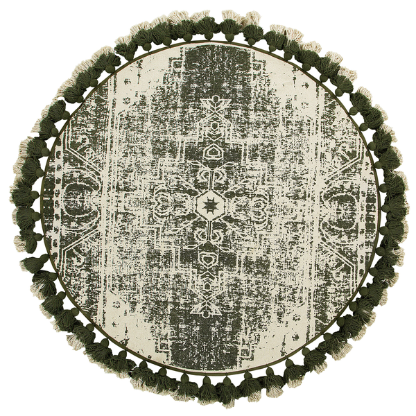 Teppich KAHTA Grün ø 120 cm Baumwolle