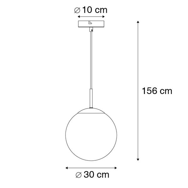 Smarte Hängelampe schwarz mit Rauchglas 30 cm inkl. WLAN ST64 - Pallon