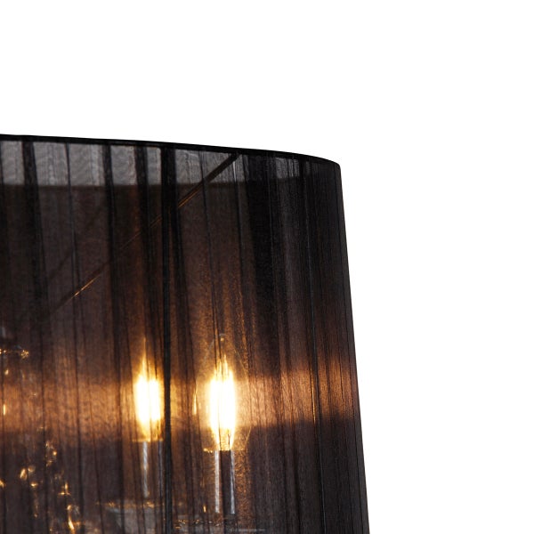 Kronleuchter Chrom mit Schwarz 50 cm 5 Lichter - Ann-Kathrin