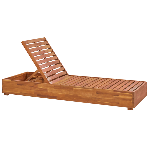 Sonnenliege mit Kissen FANANO Akazienholz Braun