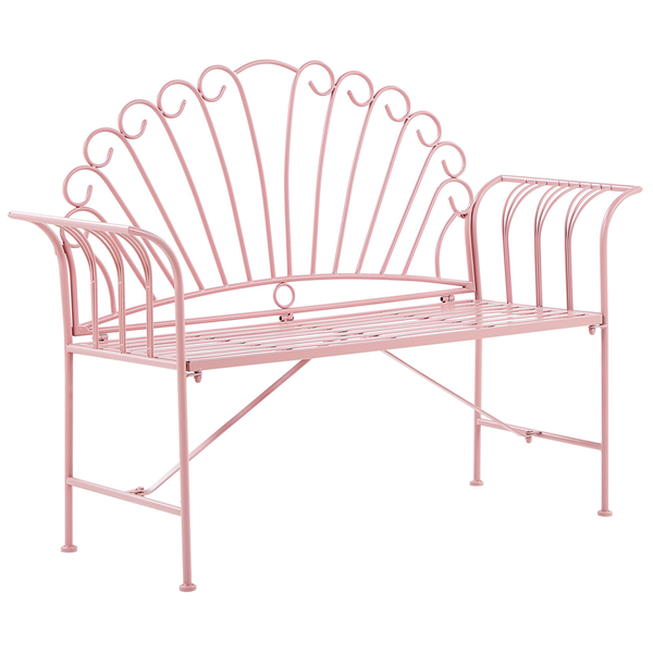 Gartenbank CAVINIA 125 cm Metall Rosa