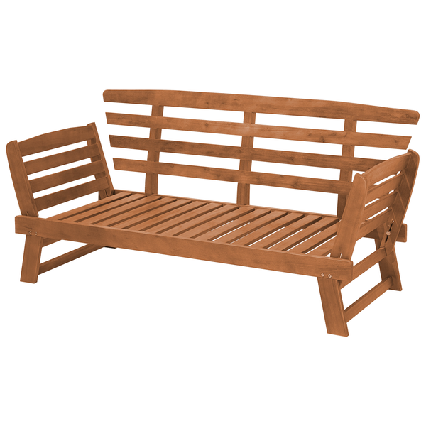 Gartenbank mit Auflage PORTICI 210 cm Eukalyptusholz Hellbraun / Taupe