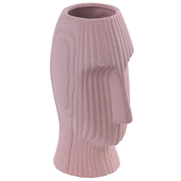 Dekorative Vase in Form eines menschlichen Kopfes aus strukturiertem Material für den Innenbereich