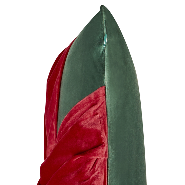 Dekokissen 2er Set MARSHMALLOW Samtstoff 45 x 45 cm Rot Grün Weihnachtsmotiv
