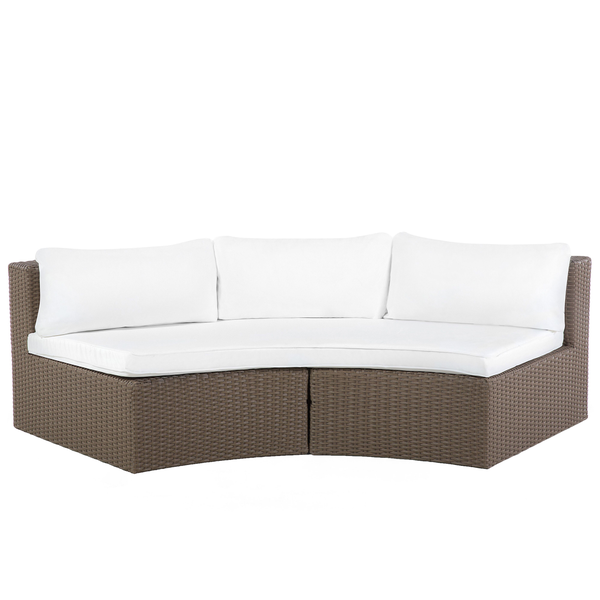 Gartencouch aus Rattan mit Polster und Kissen