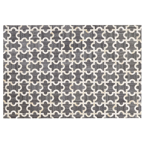 Teppich YEDISU Dunkelgrau 160 x 230 cm Echtleder