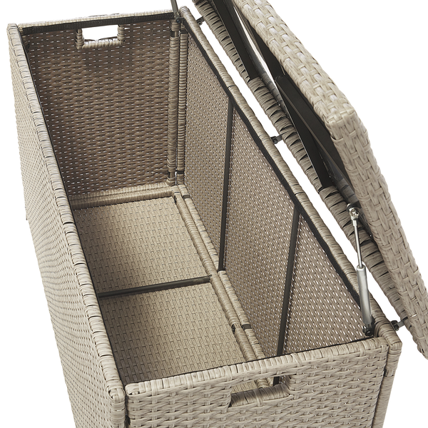 Aufbewahrungsbox MODENA Polyrattan 126 cm 46 cm Taupe